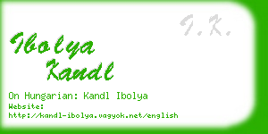 ibolya kandl business card